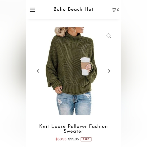 Boho Beach Knit Loose Pullover Fashion Sweater - Picture 5 of 5